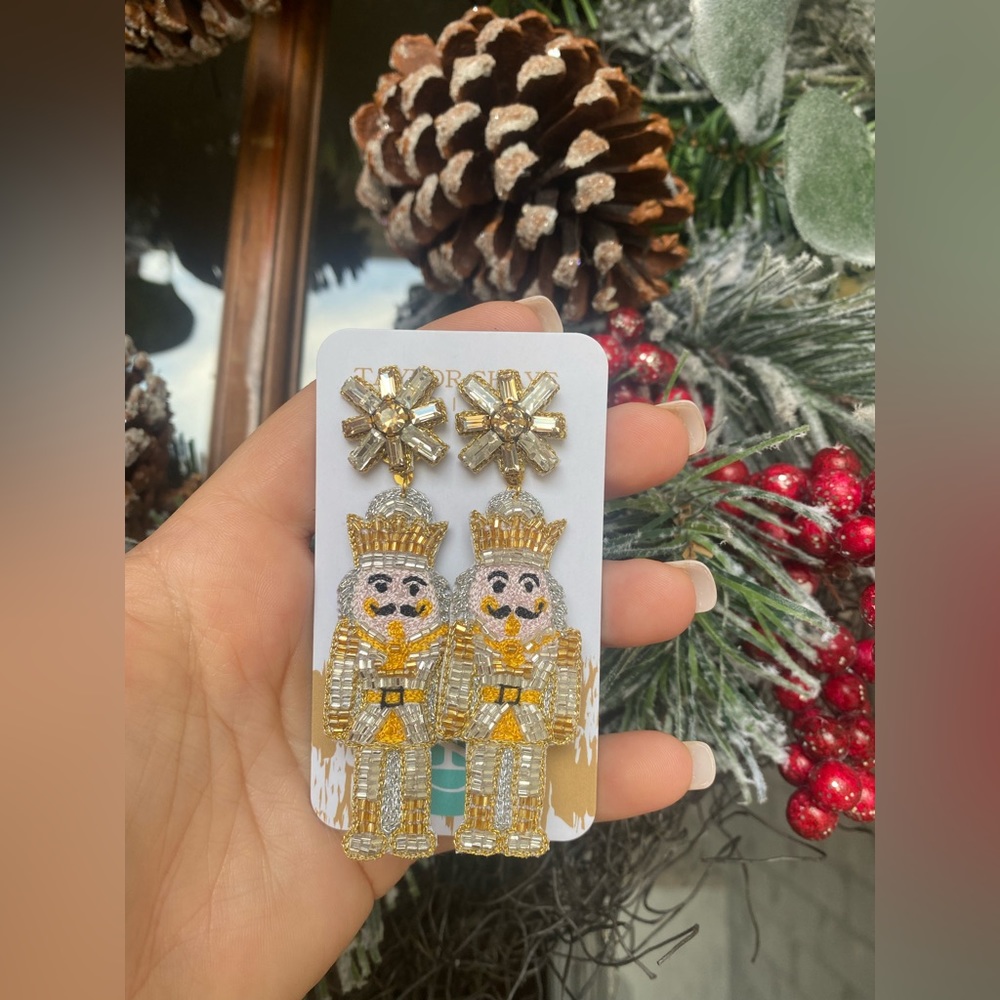 Taylor Shaye - Beaded Nutcracker Earrings - New!